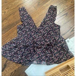 American Eagle Flowy Floral Sheer Tank XS